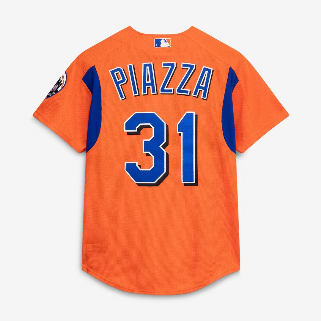 Mike Piazza New York Mets Mesh Batting Practice Button-Up Jersey - Royal