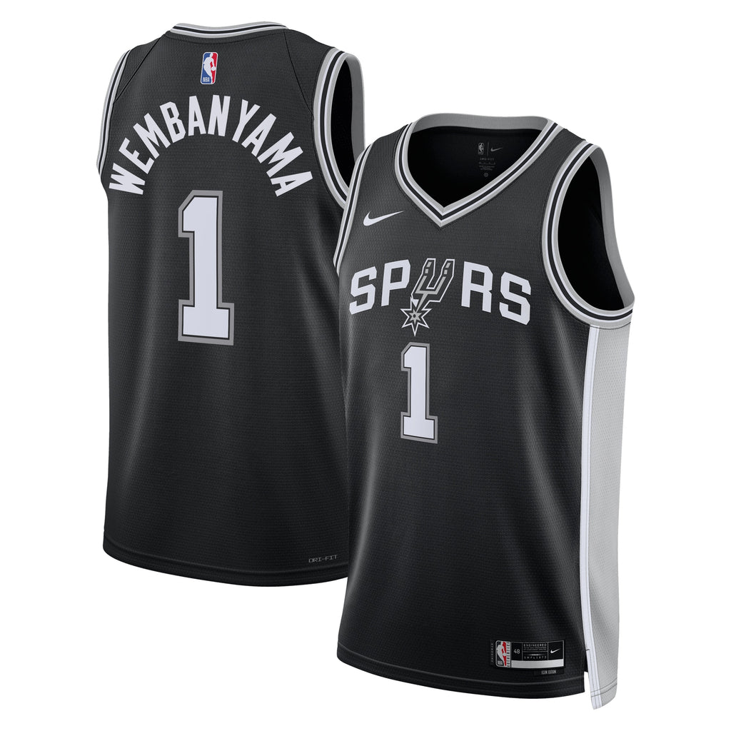 San Antonio Spurs Jersey - Black - Victor Wembanyama - Unisex