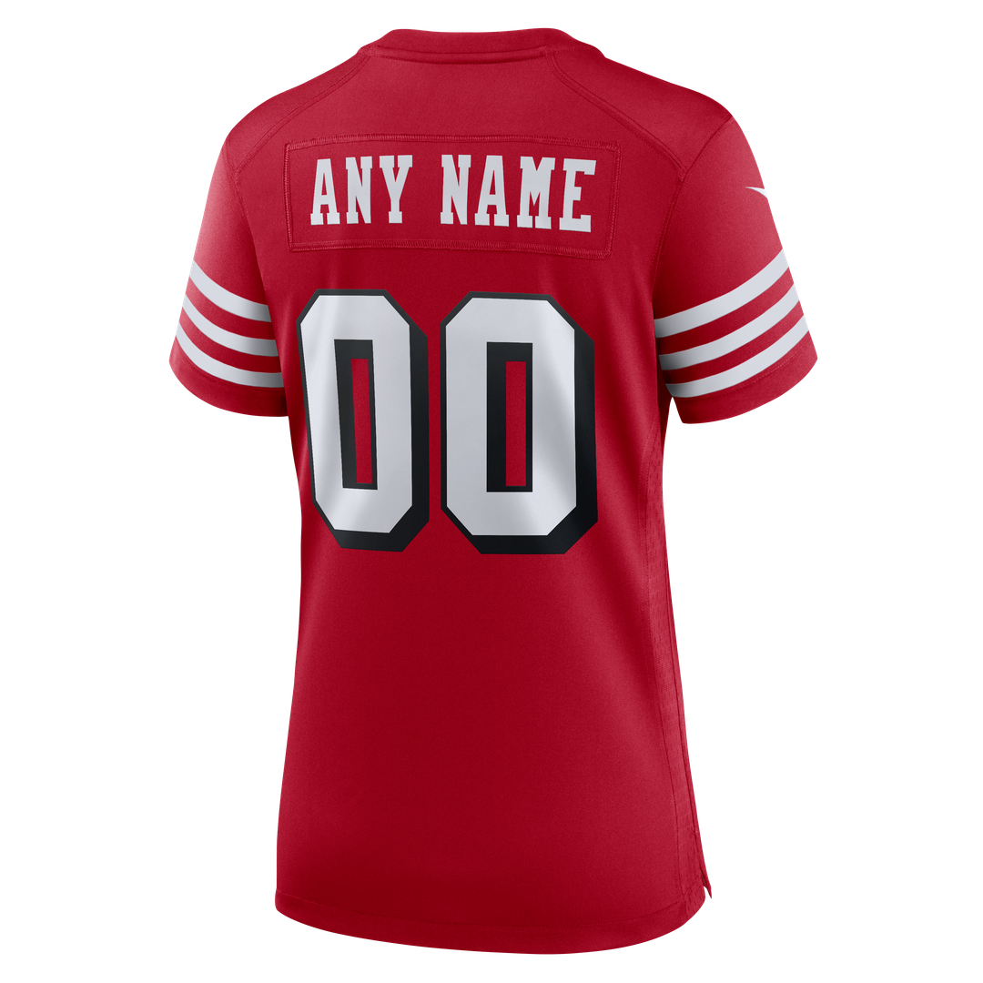 San Francisco 49ers Women's 80th Anniversary Alternate Custom Jersey - Scarlet