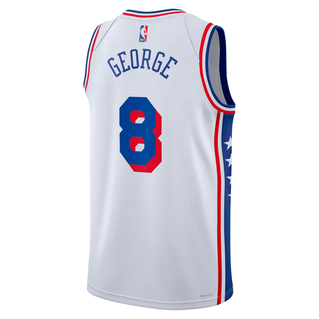 Paul George Philadelphia 76ers Association Edition Swingman Jersey - White - Unisex