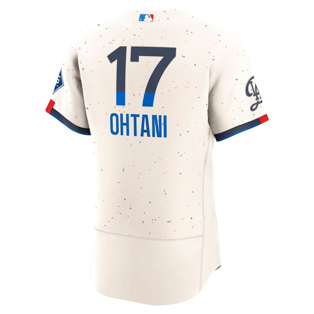 Shohei Ohtani Los Angeles Dodgers Authentic Sponsor Patch Jersey - Cream
