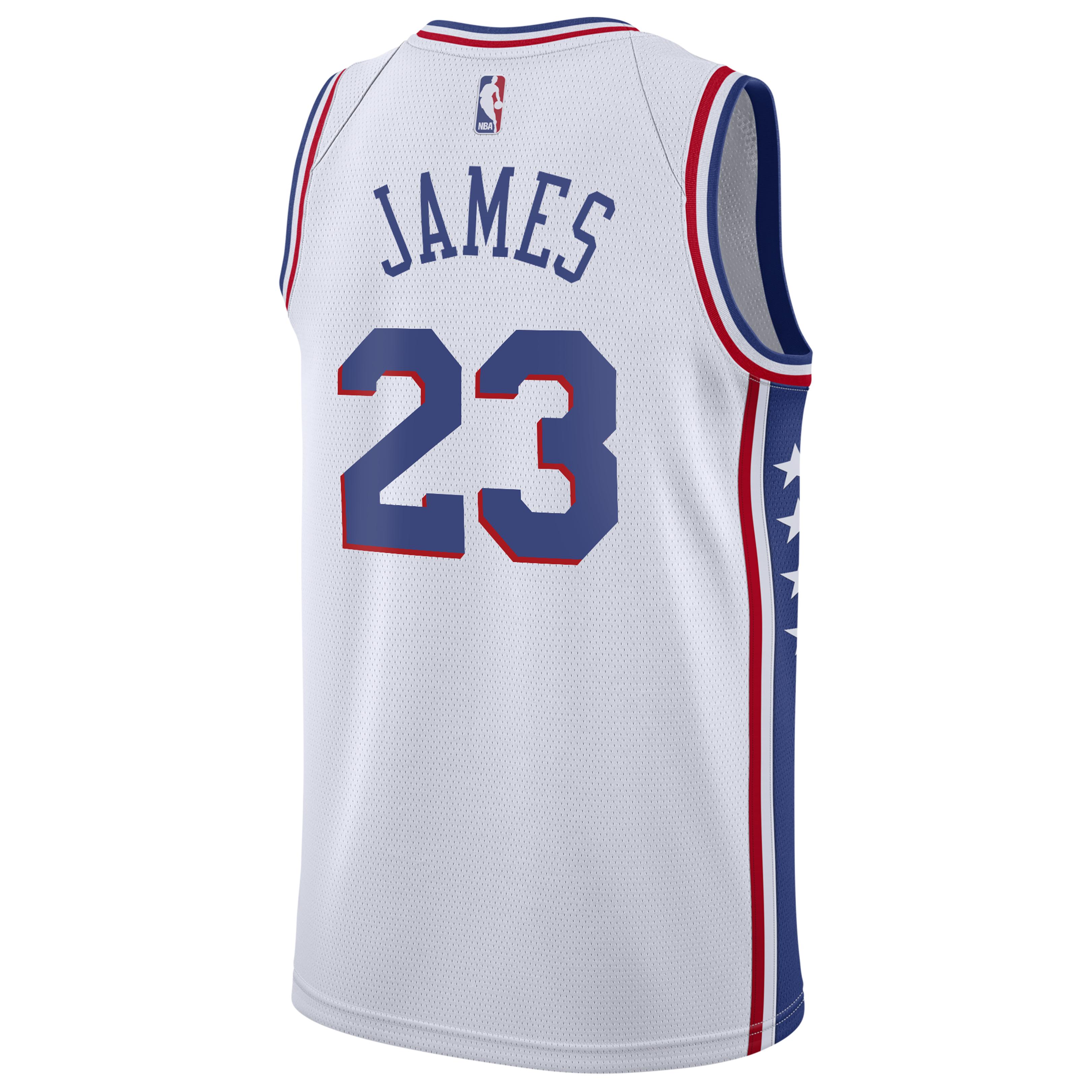 LeBron James Philadelphia 76ers Association Edition Swingman Jersey - White - Youth