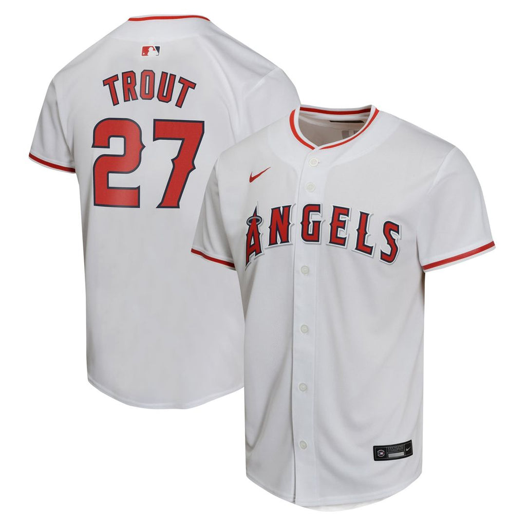 Mike Trout Los Angeles Angels Youth Home Jersey - White