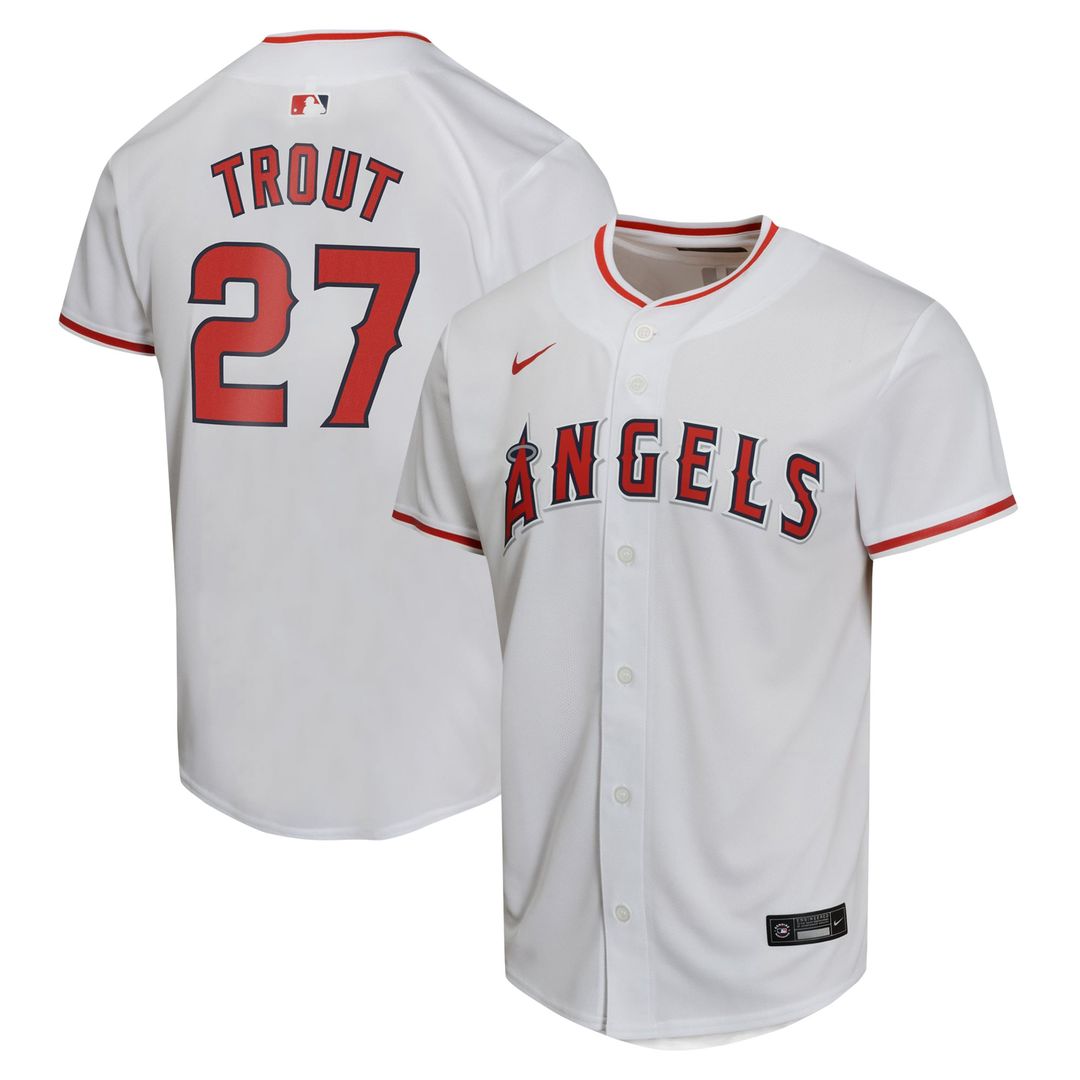 Mike Trout Los Angeles Angels Youth Home Jersey - White