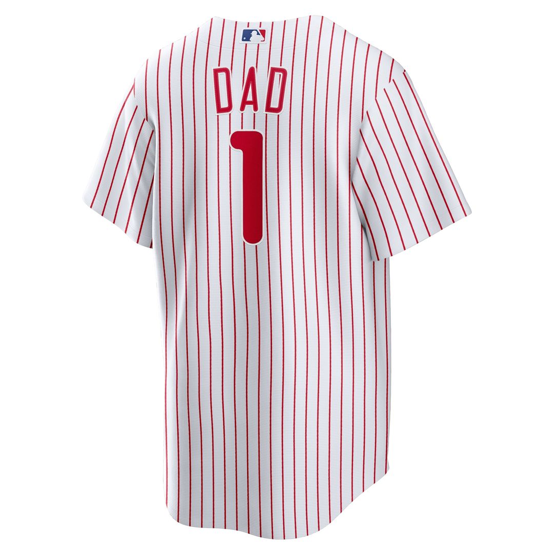 Philadelphia Phillies #1 Dad Home Jersey - White