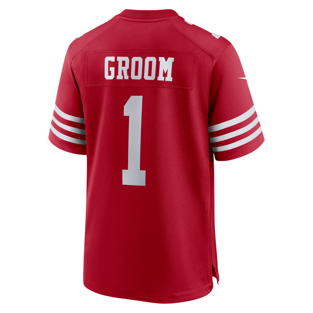 Number 1 Groom San Francisco 49ers Jersey - Scarlet