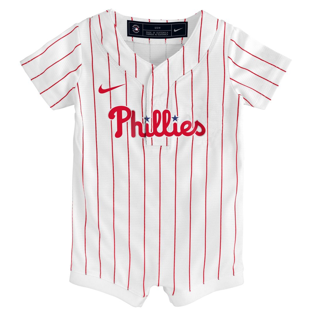 Philadelphia Phillies Newborn Home Replica Romper Jersey - White