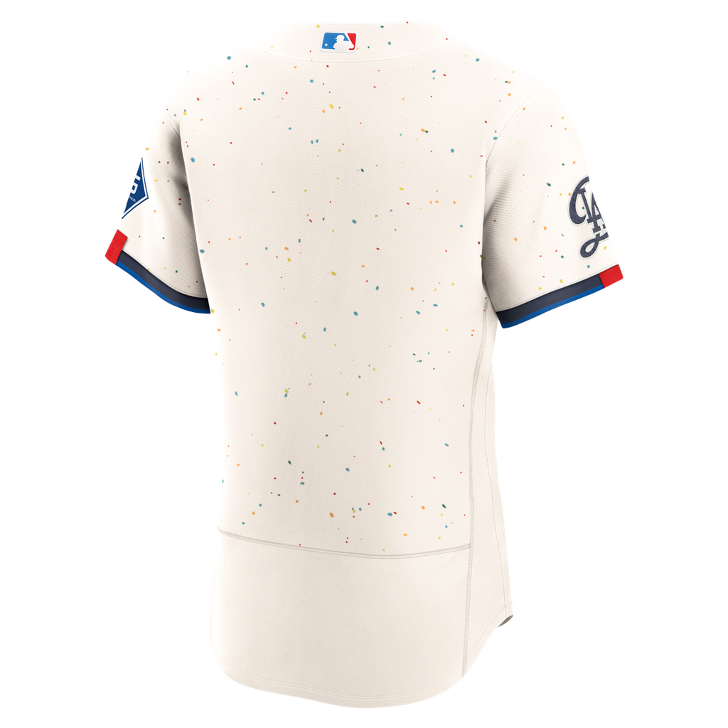 Los Angeles Dodgers Authentic Sponsor Patch Jersey - Cream
