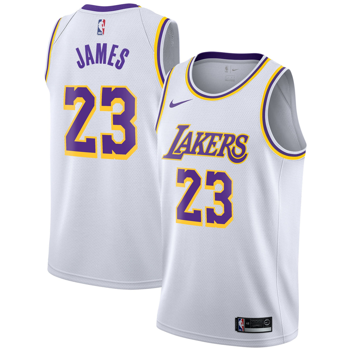 Los Angeles Lakers Jersey - White - Lebron James - Youth