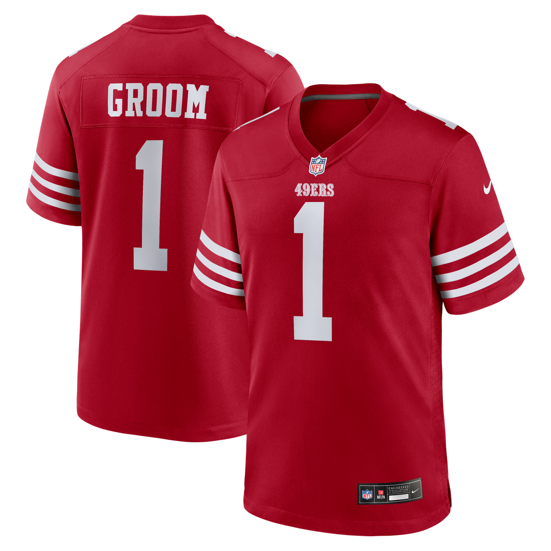 Number 1 Groom San Francisco 49ers Jersey - Scarlet