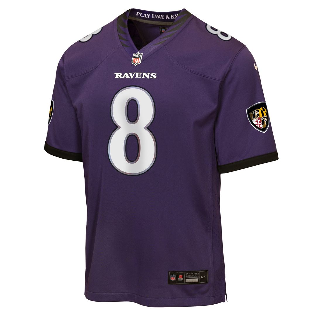 Lamar Jackson Baltimore Ravens Youth Team Jersey - Purple