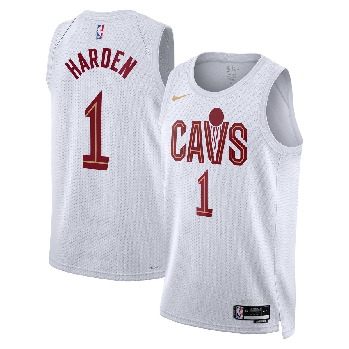 Cleveland Cavaliers Jersey - White - James Harden - Unisex