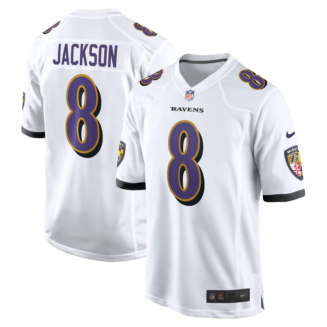 Lamar Jackson Baltimore Ravens Jersey - White