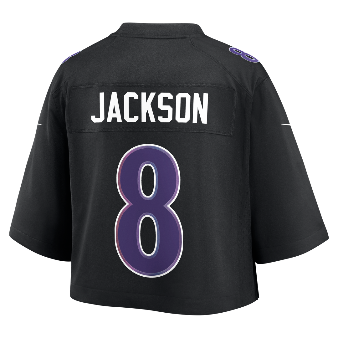 Lamar Jackson Baltimore Ravens Women's Cropped Fashion Jersey - Black