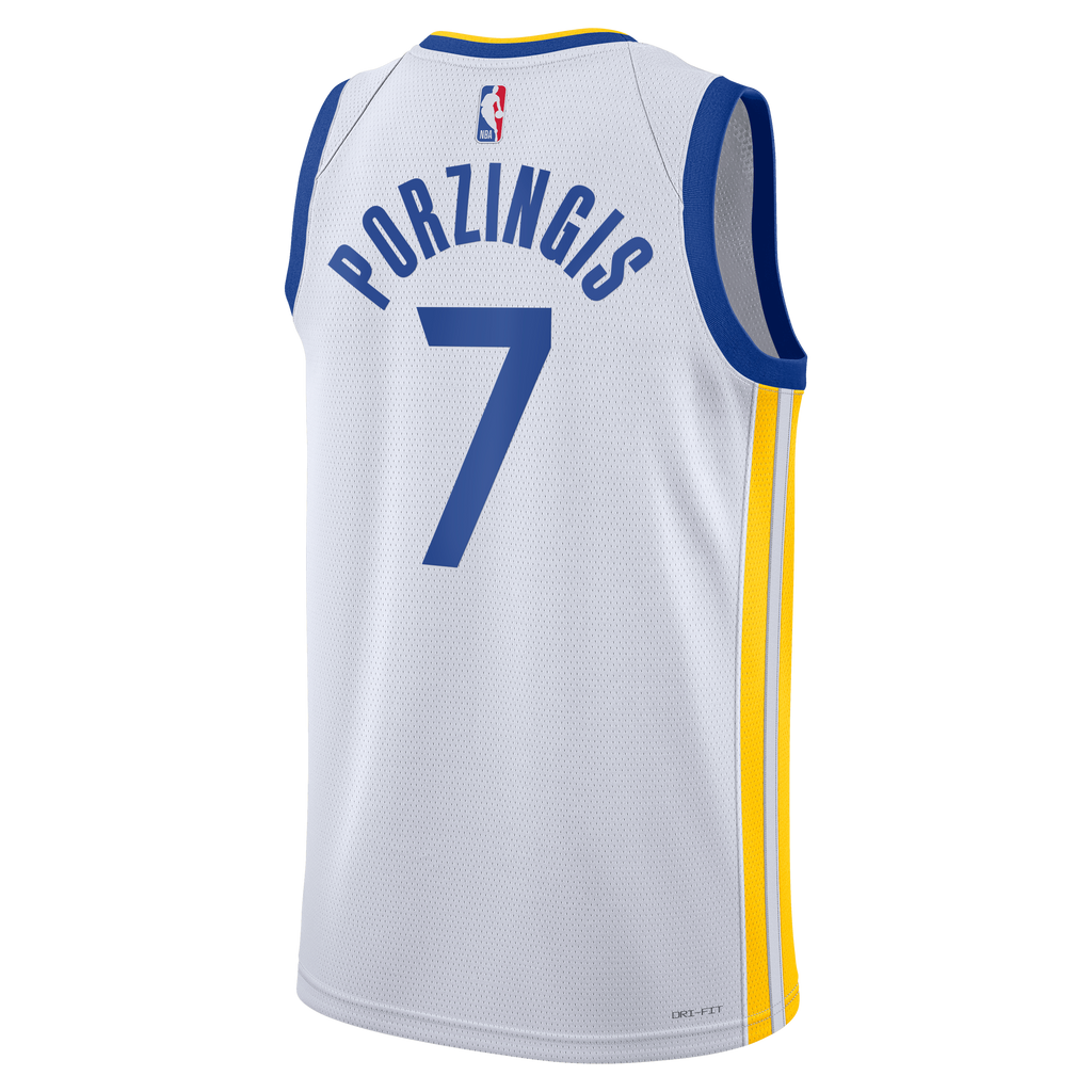 Golden State Warriors Jersey - White - Kristaps Porziņģis - Unisex