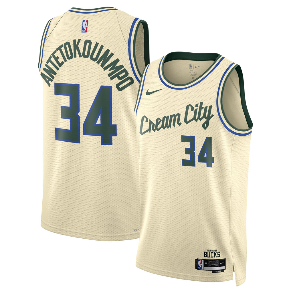 Milwaukee Bucks 2025/26 Jersey - Cream - Giannis Antetokounmpo - Unisex