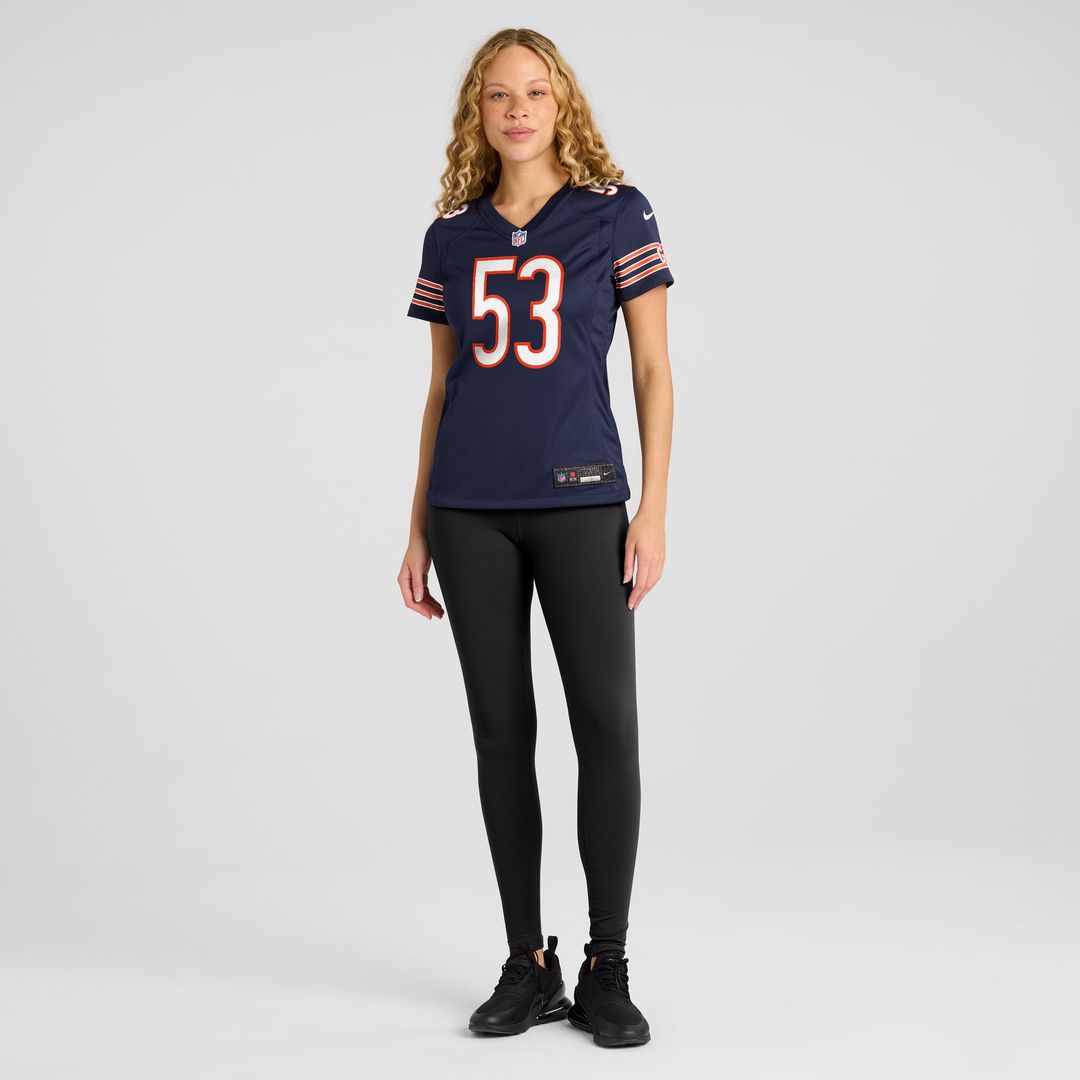 TJ Edwards Chicago Bears Women's Jersey - Navy