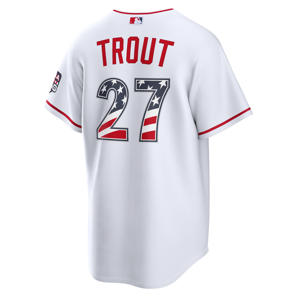 Fourth of July Los Angeles Angels Mike Trout White USA 250 Jersey