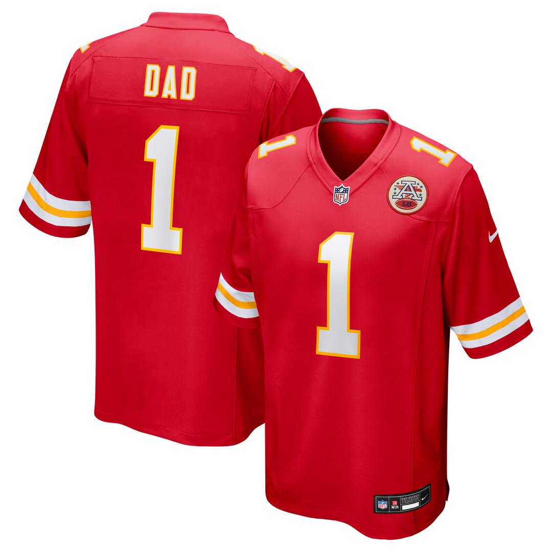 Number 1 Dad Kansas City Chiefs Jersey - Red