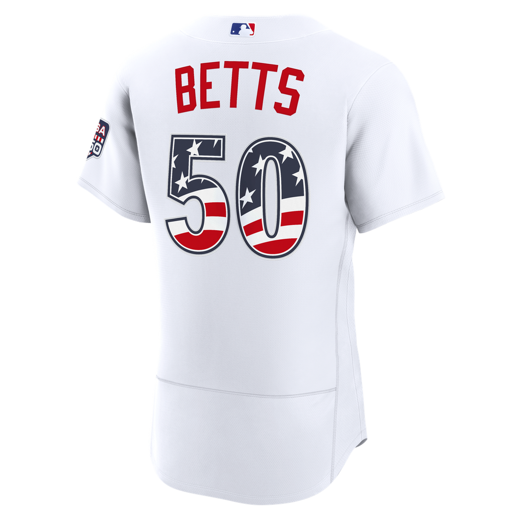 Fourth of July Los Angeles Dodgers Mookie Betts White USA 250 Jersey