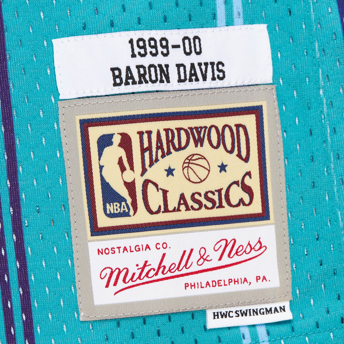 Charlotte Hornets Baron Davis 1999 Jersey Road Jersey - Teal