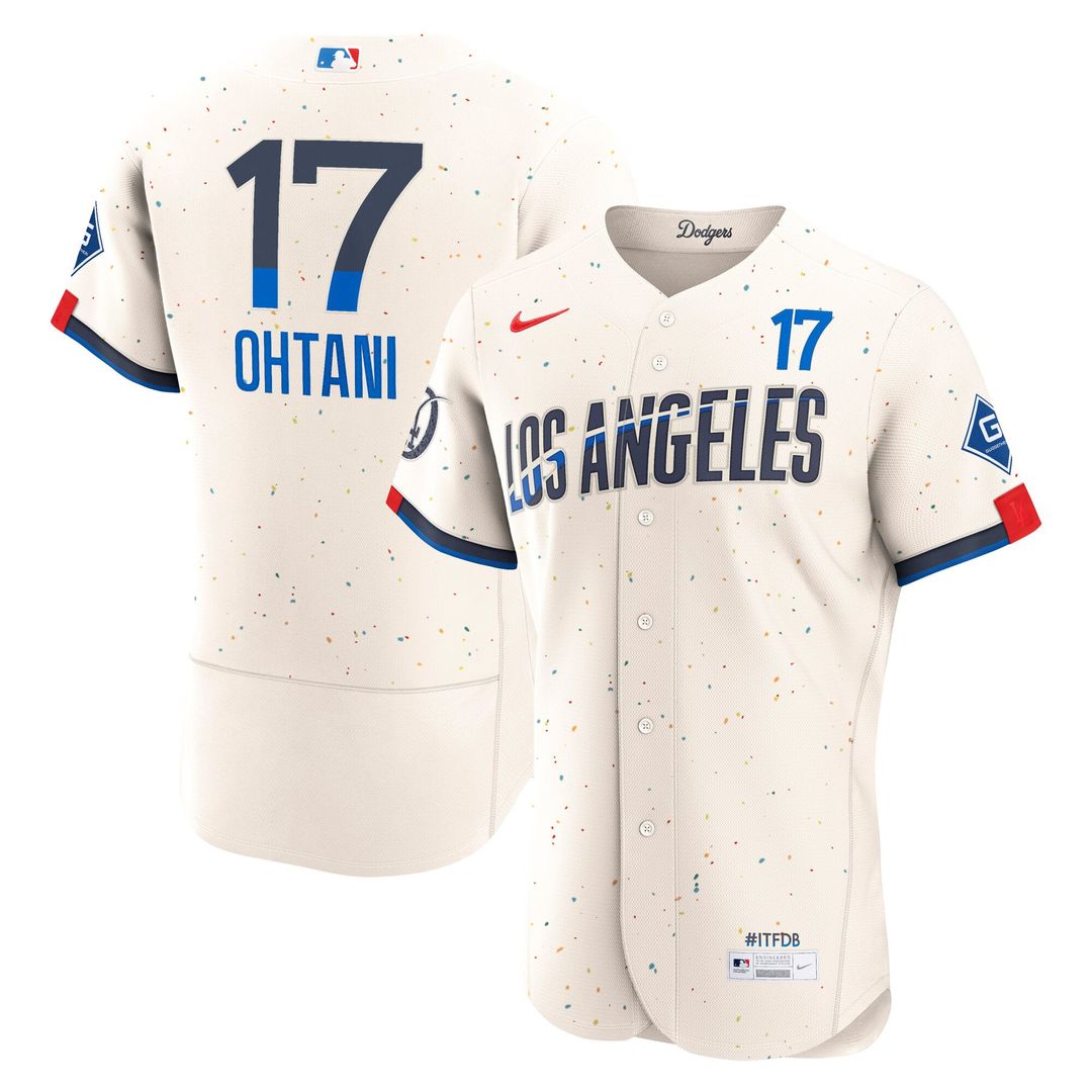 Shohei Ohtani Los Angeles Dodgers Authentic Sponsor Patch Jersey - Cream