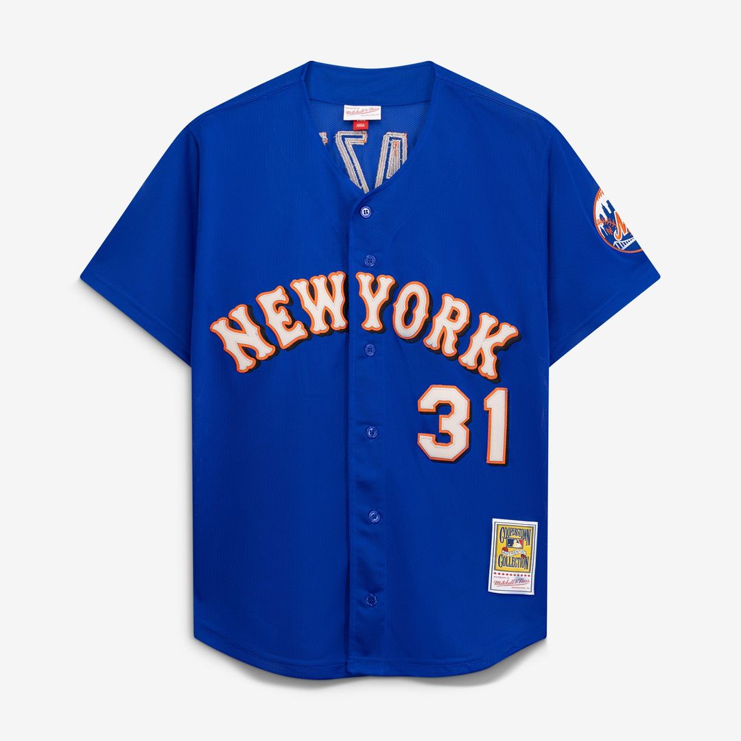 Mike Piazza New York Mets Mesh Batting Practice Button-Up Jersey - Royal