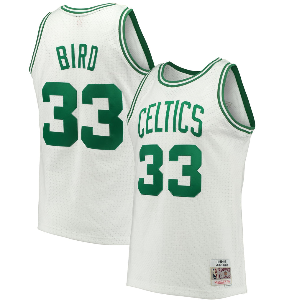 Men's Larry Bird White Boston Celtics 1985-86 Jersey
