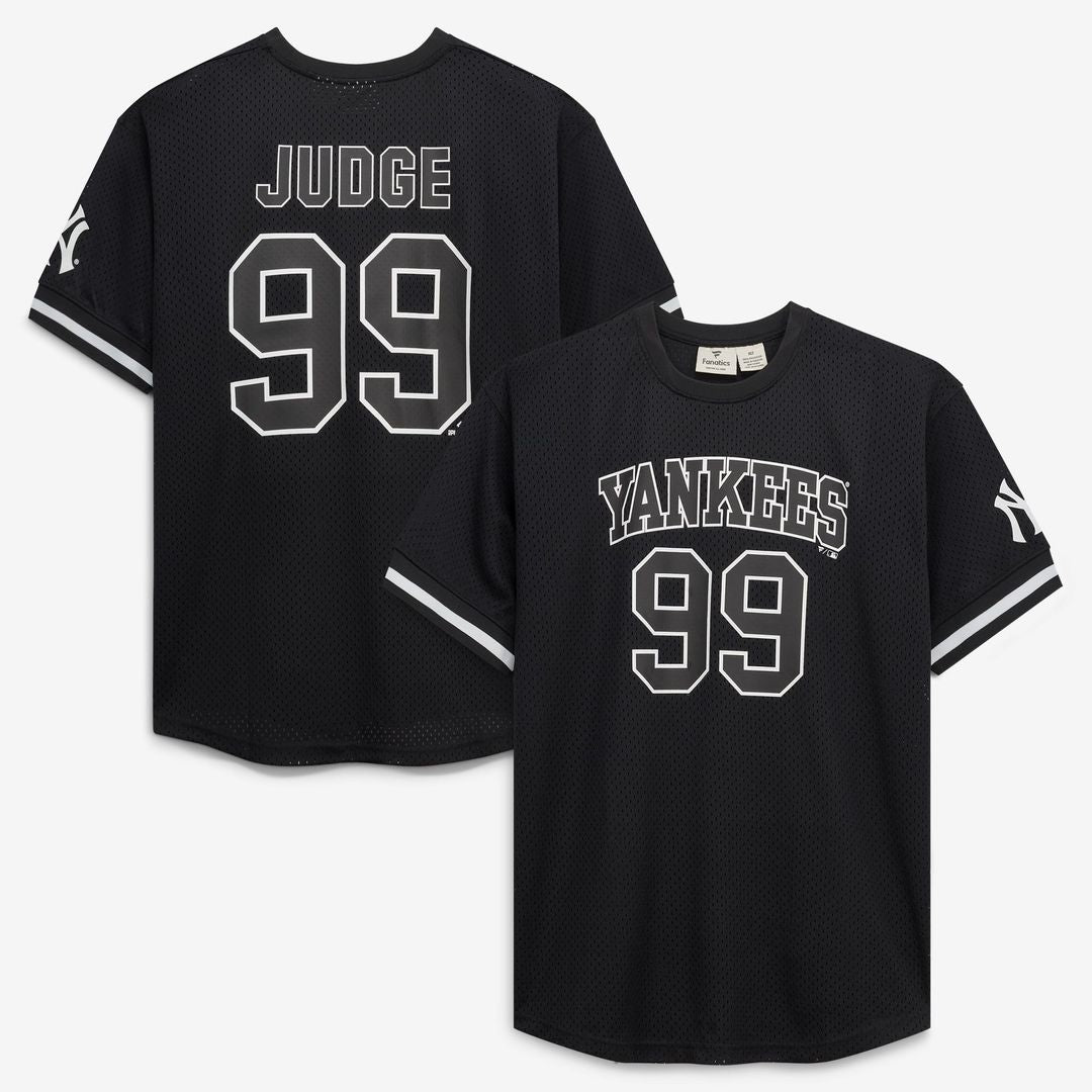 Aaron Judge New York Yankees Big & Tall Heavyweight Mesh Jersey - Black/White