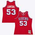 Darryl Dawkins Philadelphia 76ers 1979 Dark Authentic Jersey - University Red
