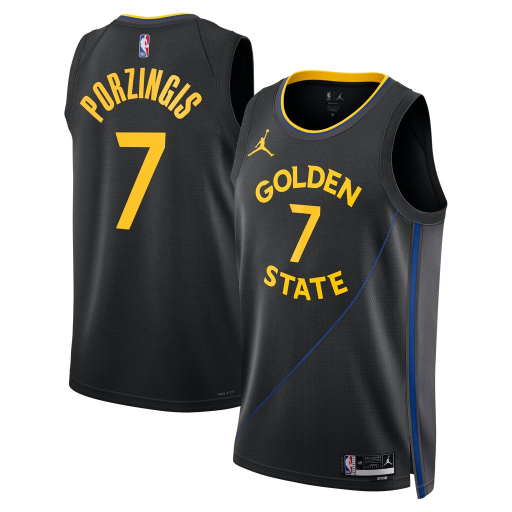 Golden State Warriors 2024/25 Jersey - Black - Kristaps Porziņģis - Unisex