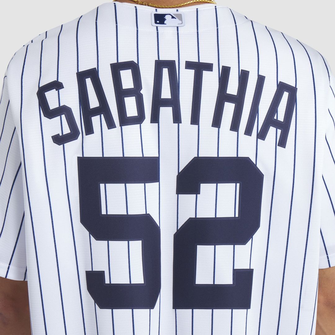 CC Sabathia New York Yankees 2025 Baseball Hall of Fame Name & Number Retired Jersey - White