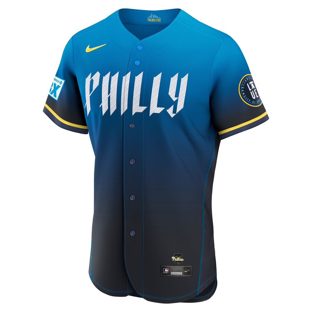 Philadelphia Phillies Authentic Sponsor Patch Jersey - Navy