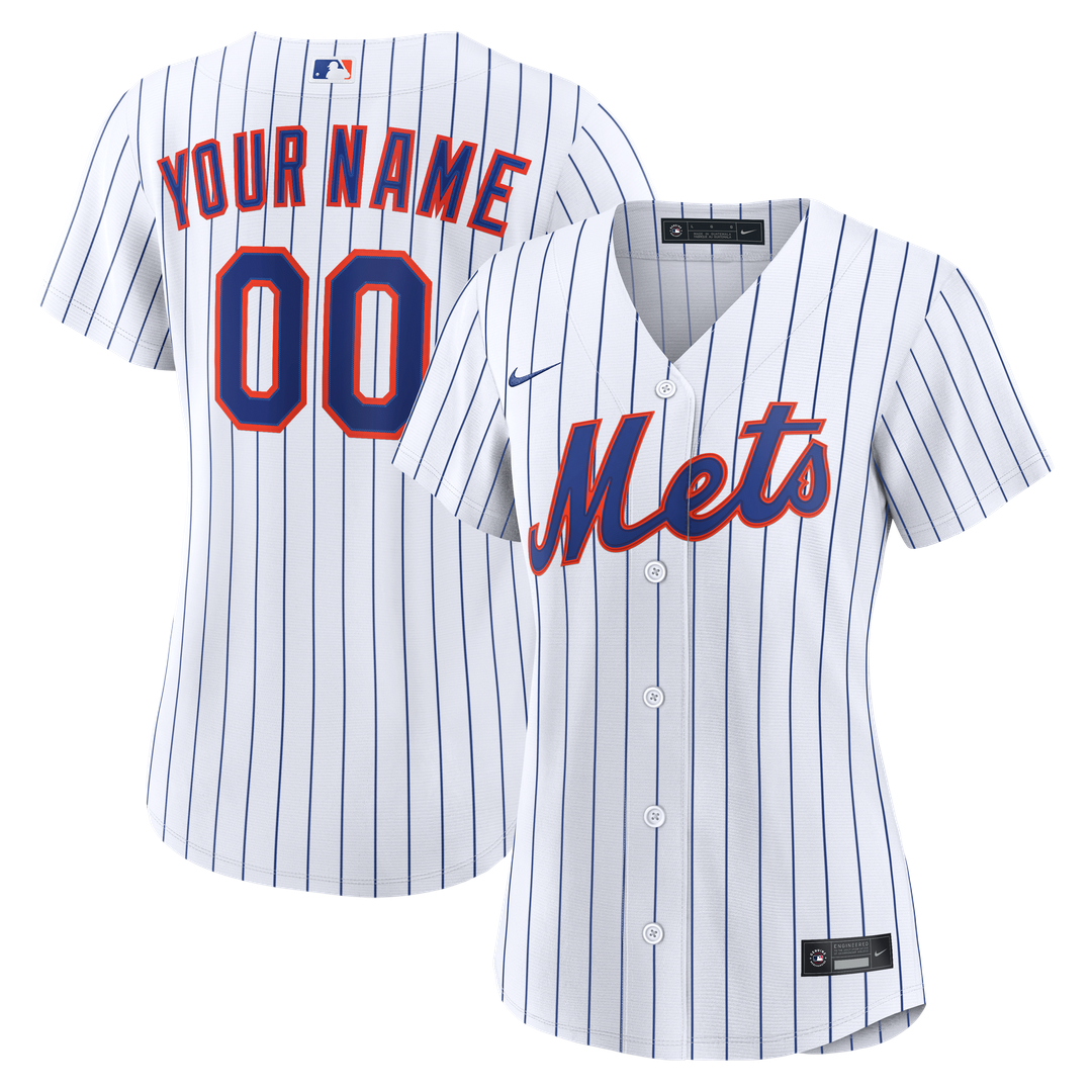 New York Mets Women's Home Replica Custom Jersey - White