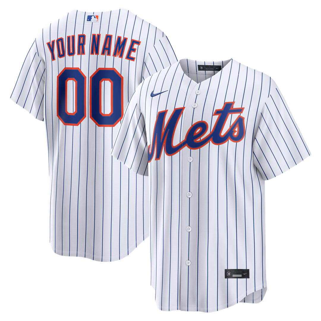 New York Mets Home Replica Custom Jersey - White