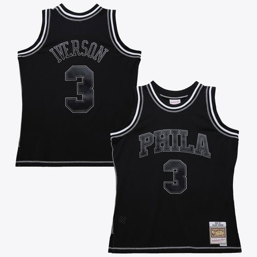 Allen Iverson Philadelphia 76ers 1996 Contrast 2K Swingman Jersey - Black