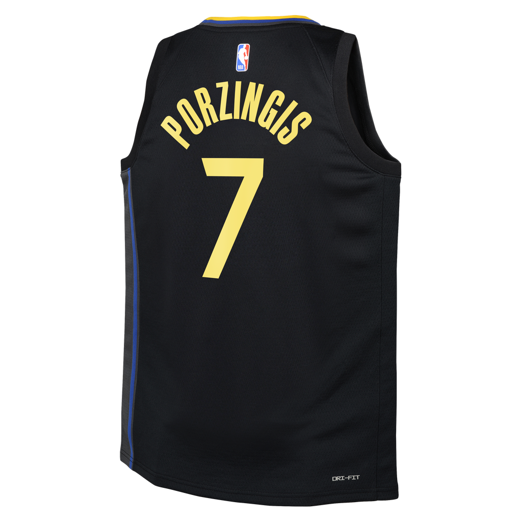 Golden State Warriors Jersey - Black - Kristaps Porziņģis - Youth