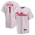 Philadelphia Phillies #1 Groom Home Jersey - White