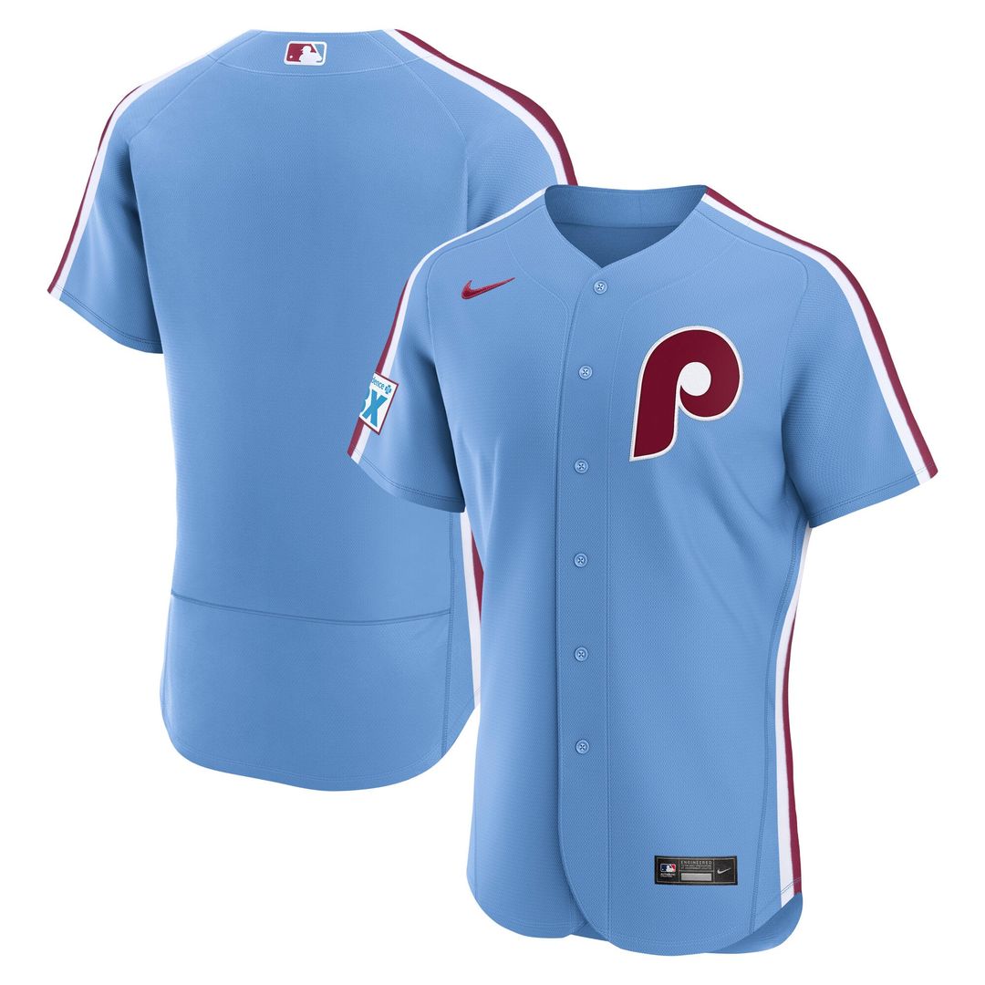 Philadelphia Phillies Alternate Sponsor Patch Jersey - Light Blue