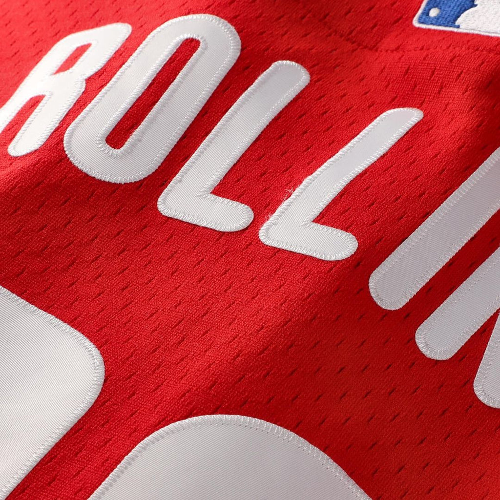 Jimmy Rollins Philadelphia Phillies Cooperstown Mesh Batting Practice Button-Up Jersey - Red