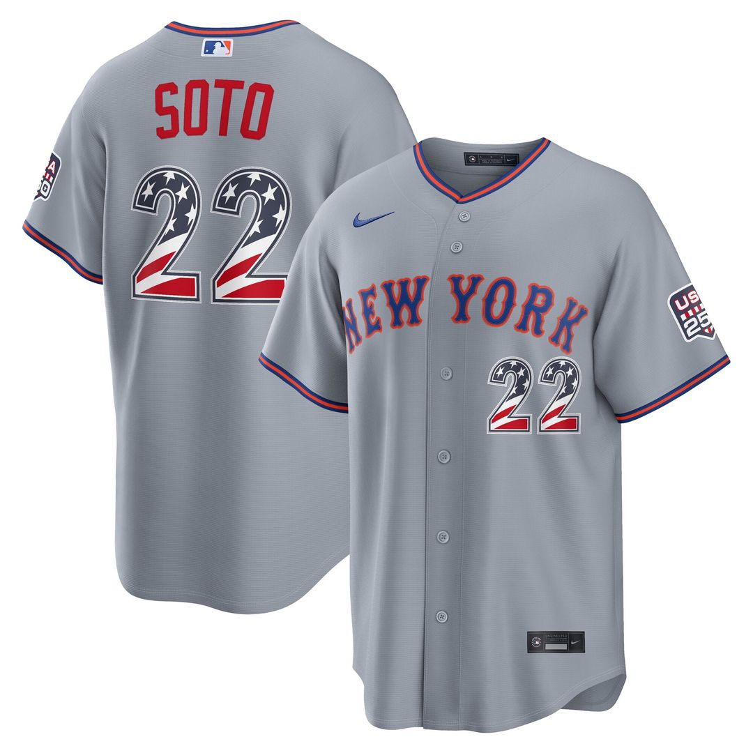 Fourth of July New York Mets Juan Soto Gray USA 250 Jersey