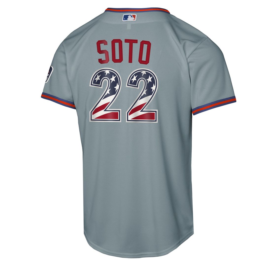 Juan Soto New York Mets Youth USA 250 Fourth of July Road Jersey - Gray