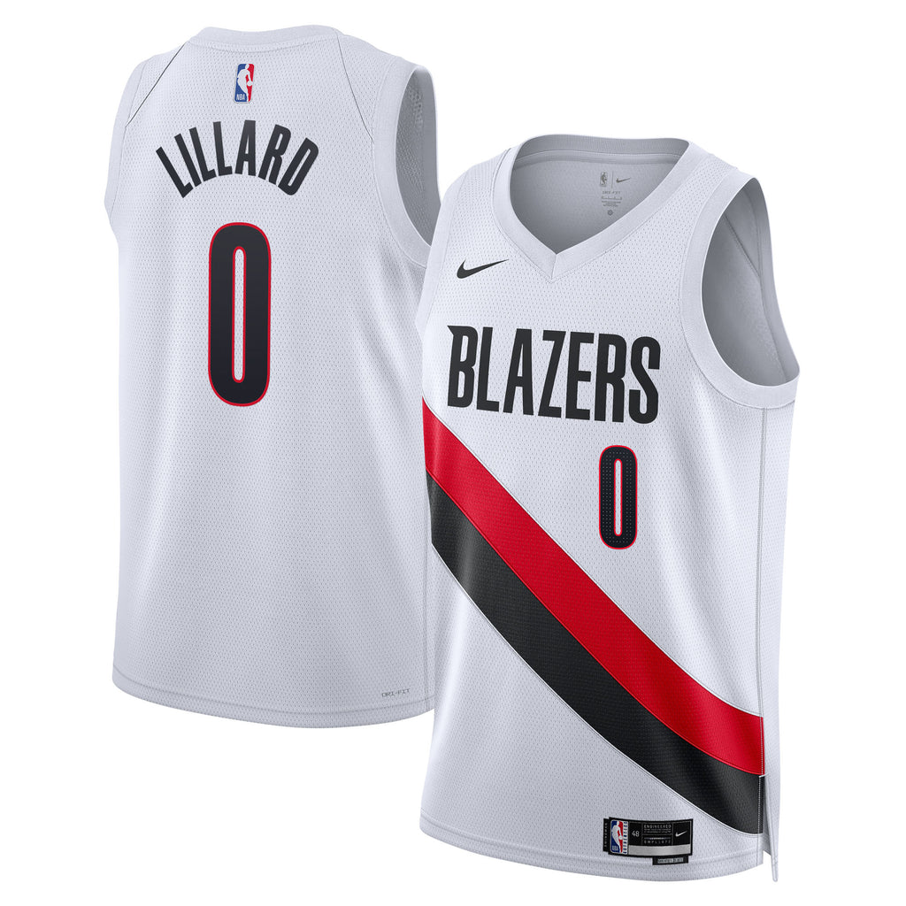 Portland Trail Blazers Replica Jersey - White - Damian Lillard - Unisex