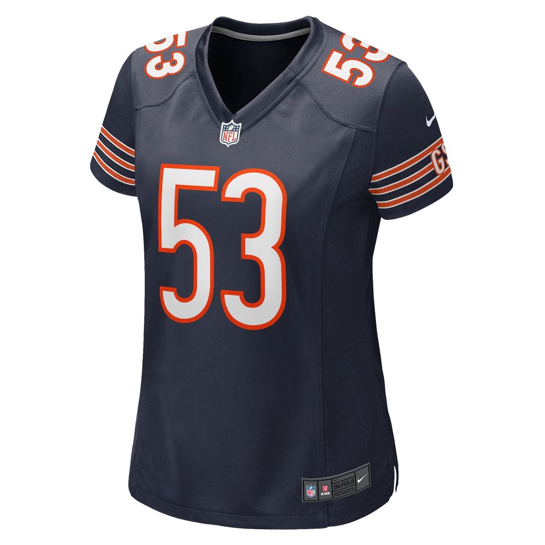 TJ Edwards Chicago Bears Women's Jersey - Navy