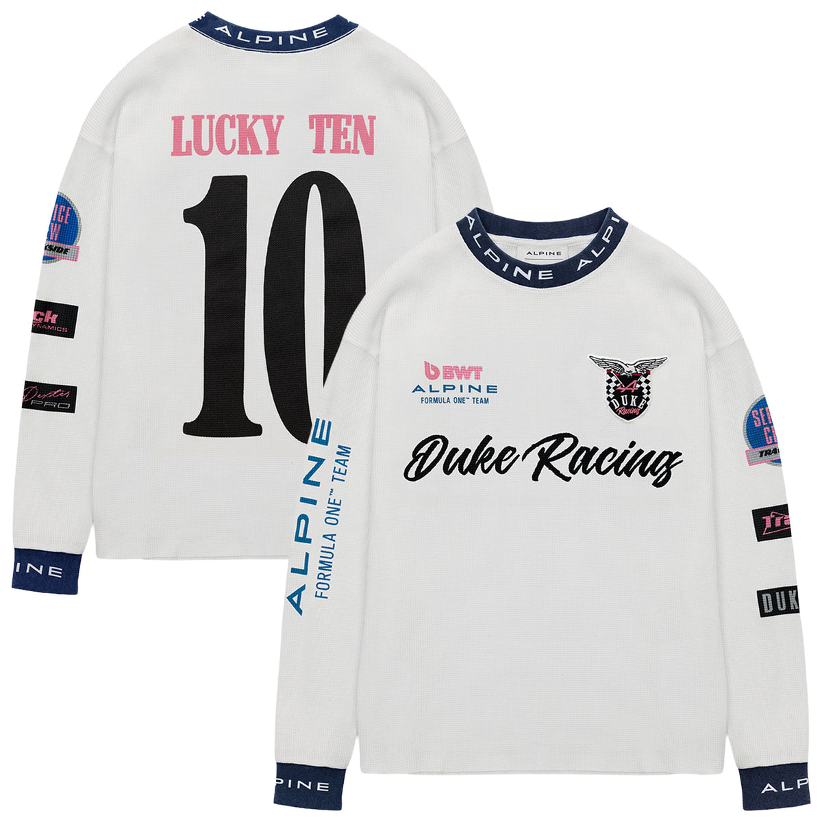 Alpine Duke + Dexter Vintage White Long Sleeve Waffle