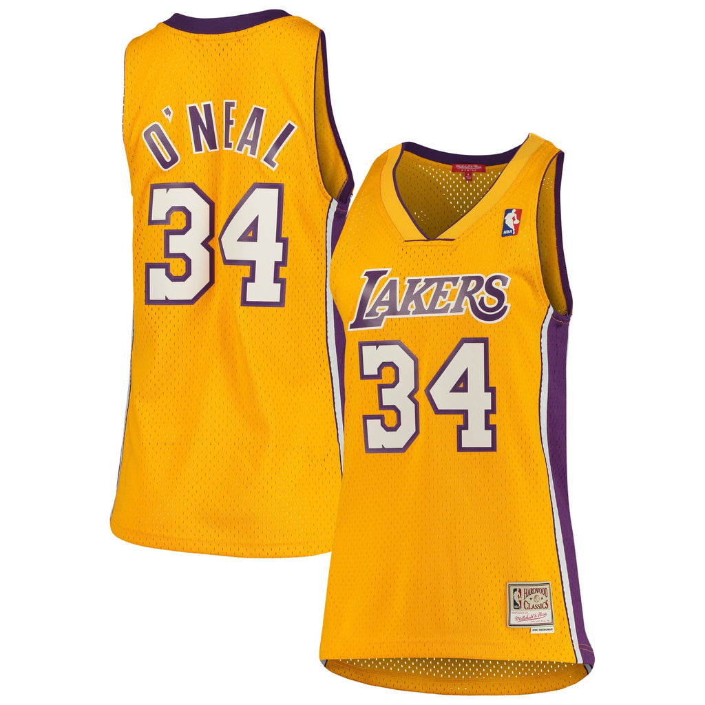 Women's Shaquille O'Neal Gold Los Angeles Lakers 1999-00 Jersey