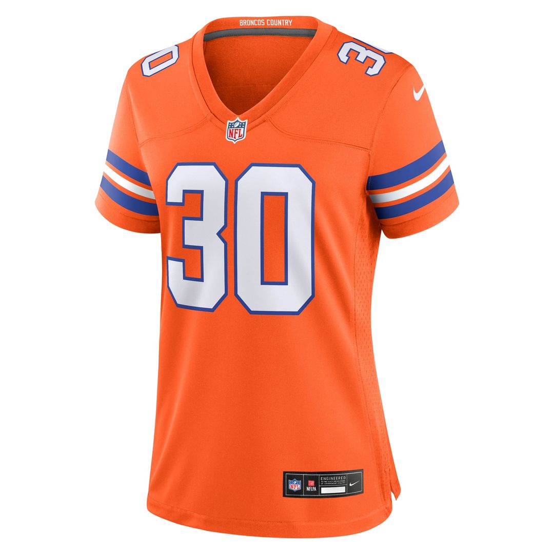 Terrell Davis Denver Broncos Women's Mile High Collection 1977 Throwback Retired Player Jersey - Orange