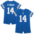 Amon-Ra St. Brown Detroit Lions Newborn Romper Jersey - Blue