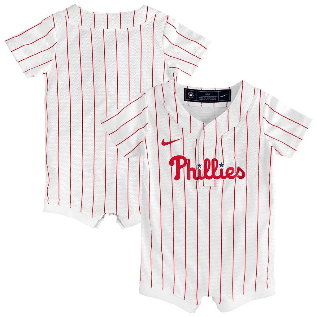 Philadelphia Phillies Newborn Home Replica Romper Jersey - White