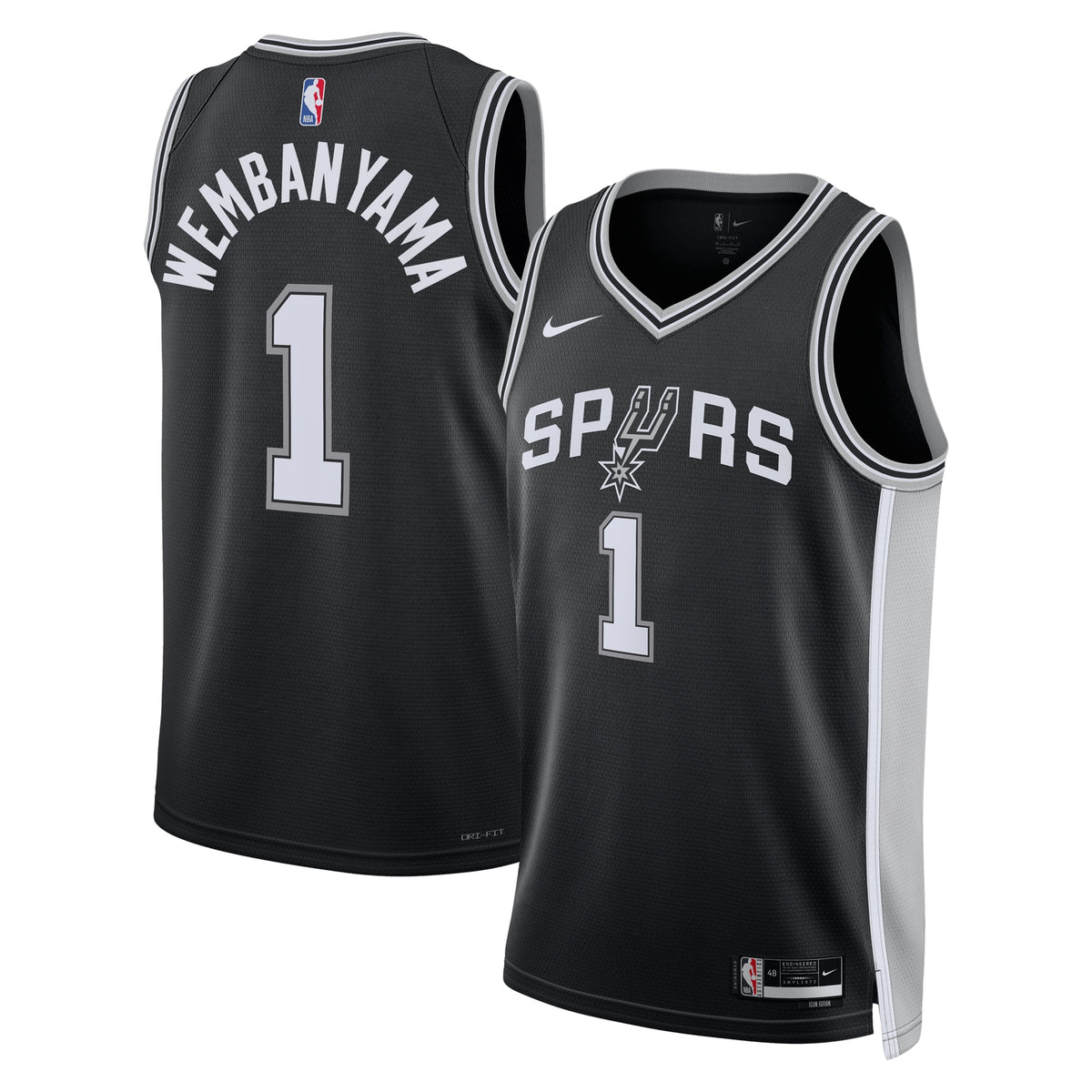San Antonio Spurs Jersey - Black - Victor Wembanyama - Unisex